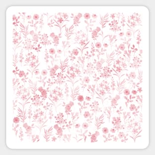 Botanical Rose Gold Flowers White Pattern Sticker